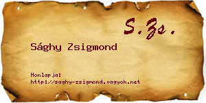 Sághy Zsigmond névjegykártya