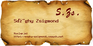 Sághy Zsigmond névjegykártya